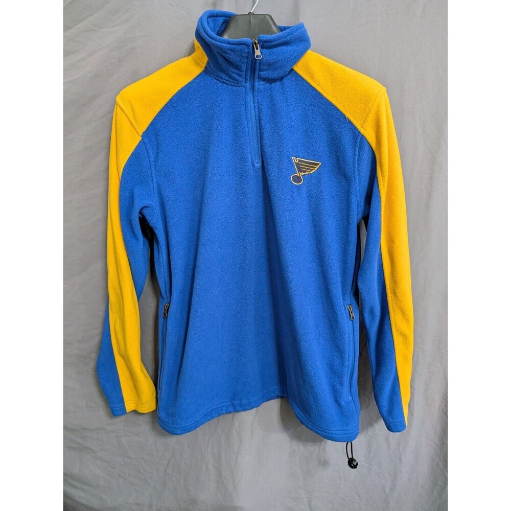 Vintage NHL St Louis Blues 1/4 Zip Long Sleeve Sweatshirt XL Knights Apparel